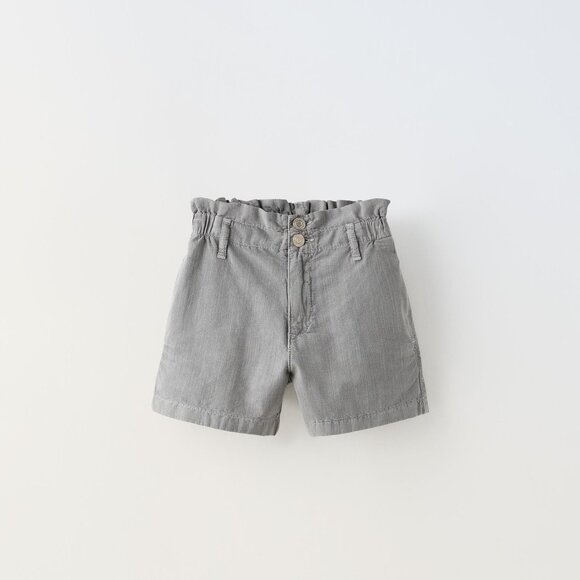 Zara | PAPERBAG SHORTS |Gray - Picture 1 of 16